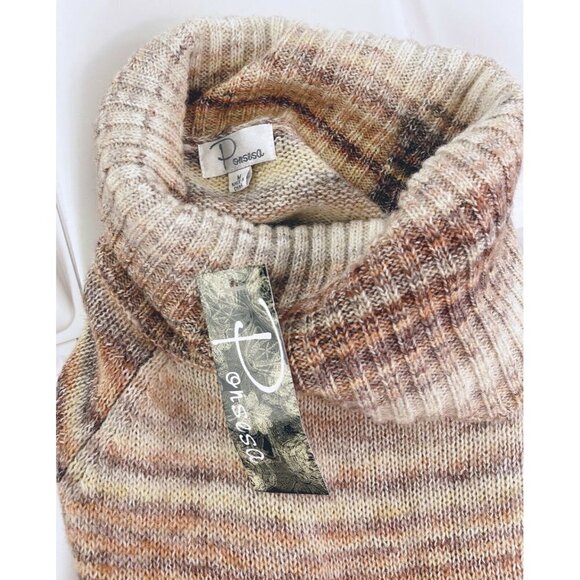 NWT Ponsesa Sz M Striped Cowl Neck Knit Sweater Circle Hem Multi Womens NEW - Picture 5 of 7